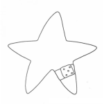 Dibujo para colorear Estrella Con Bandita Dibujo De Una Estrellita Cortada Con Una Curita Para Pintar Y Colorear Estrellita Lastimada