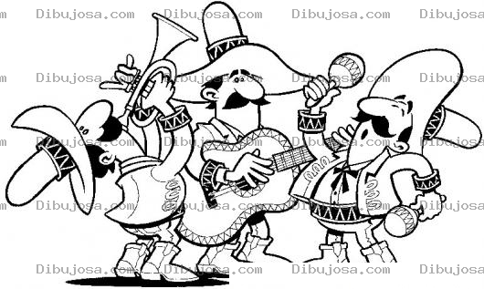 Dibujo para colorear Mariachi Memos Dibujo De Un Mariachi Cantando Rancheras Para Pintar Y Colorear Charros Mexicanos