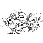 Dibujo para colorear Mariachi Memos Dibujo De Un Mariachi Cantando Rancheras Para Pintar Y Colorear Charros Mexicanos