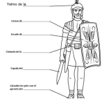 Dibujo para colorear ArmaduradeDIOS Efesios 611 Al 17 Dibujo De La Armadura De DIOS Para Pintar Y Colorear Cinturon Coraza Calzado Escudo Yelmo Espada