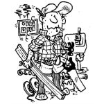 Dibujo para colorear : Milusos Dibujo De Conserje Carpintero Mecanico Pintor Electricista Y Plomero A La Vez Hombre Del Mantenimiento Para Pintar Y Colorear Empleado De Varias Tareas 1000usos