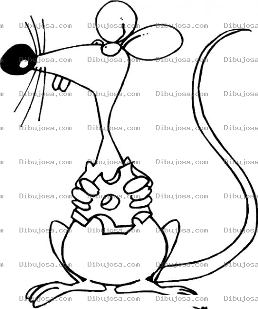 Dibujo para colorear Ratonconqueso Dibujo De Raton Comineod Queso Para Pintar Y Colorear Ratonyqueso O Rata Con Las Manos En El Queso