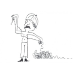 Dibujo para colorear Chinguillo Dibujo De Un Hombre Desenredando Un Hilo Todo Enredado Para Pintar Y Colorear