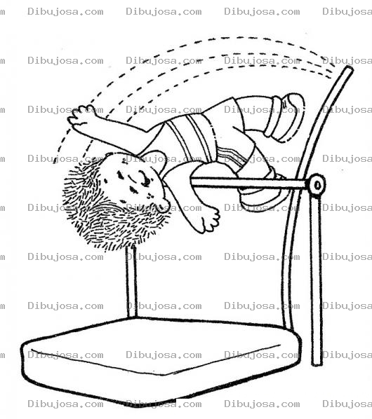 Dibujo para colorear Dibujo de Salto Alto con Garrocha