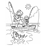 Dibujo para colorear Dibujo De Papa E Hijo Pescando Juntos Para Pintar Y Colorear Papaehijo