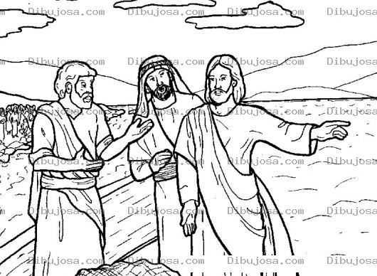 Dibujo para colorear Dibujo De Jesus Con Dos Discipulos Para Pintar Y Colorear