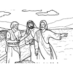 Dibujo para colorear Dibujo De Jesus Con Dos Discipulos Para Pintar Y Colorear