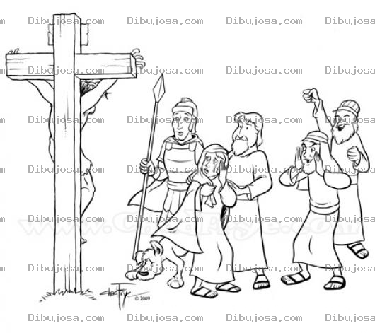 Dibujo para colorear Dibujo De La Crucifixion De Jesus Para Pintar Y Colorear El Sacrificio De Jesucristo