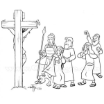 Dibujo para colorear Dibujo De La Crucifixion De Jesus Para Pintar Y Colorear El Sacrificio De Jesucristo
