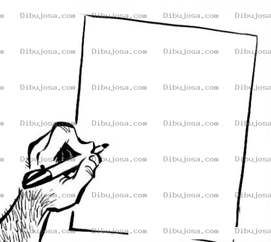 Dibujo para colorear Mano Zurda Dibujo De La Mano De Un Hombre Zurdo Con Un Boligrafo Y Un Papel En Blanco Para Pintar Y Colorear Mano Surda Escribiendo