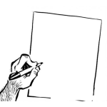 Dibujo para colorear Mano Zurda Dibujo De La Mano De Un Hombre Zurdo Con Un Boligrafo Y Un Papel En Blanco Para Pintar Y Colorear Mano Surda Escribiendo