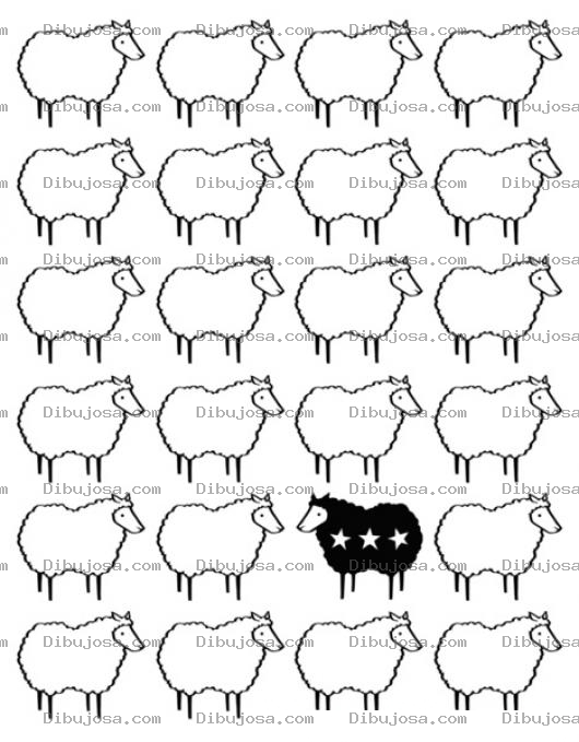 Dibujo para colorear Dibujo De La Oveja Negra Para Pintar Y Colorear
