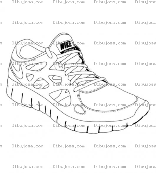 Dibujo para colorear Zapatillas Nike Dibujo De Una Zapatilla Nike Para Pintar Y Colorear Un Tenis Nike