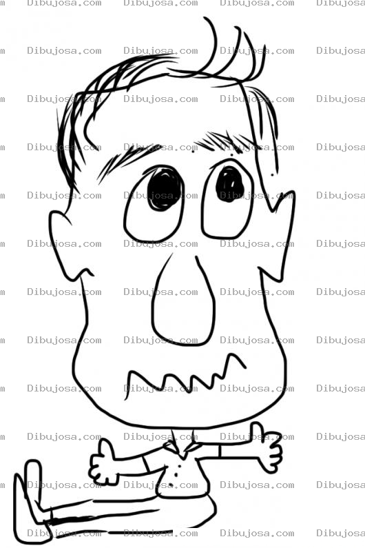 Dibujo para colorear Hombre Sentado En El Piso Para Colorear