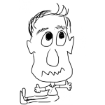 Dibujo para colorear Hombre Sentado En El Piso Para Colorear