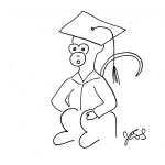 Dibujo para colorear Mono Graduando Dibujo De Mono Graduado Para Pintar Y Colorear La Graduacion De Un Mico Con Toga Y Birrete