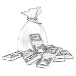 Dibujo para colorear Muchodinero Dibujo De Una Bolsa De Dinero Para Pintar Y Colorear Bastante Dinero