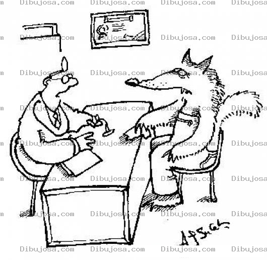 Dibujo para colorear Veterinadio De Lobos Para Pintar Y Colorear Un Lobo En La Clinica De Un Veterinario