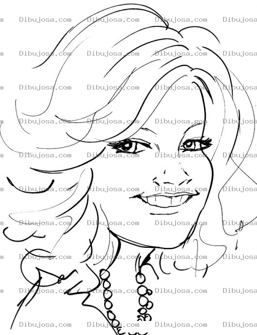 Dibujo para colorear Rubia Con Collar De Perlas Para Colorear
