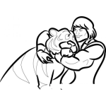 Dibujo para colorear Dibujo Del Principe Adamas Abrazando A Su Tigre Miedoso Para Pintar Y Colorear Principeadams De Los Amos Del Universo