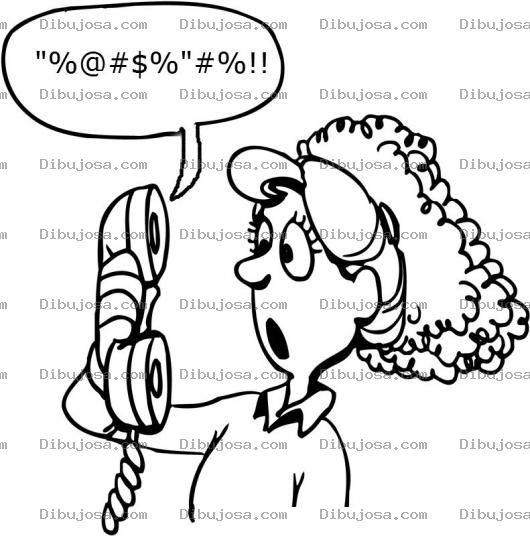 Dibujo para colorear Llamada De Cobros Dibujo De Una Mujer Recibiendo Una Gran Maltratada Por Telefono Para Pintar Y Colorear Llamada De Cobrador