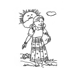 Dibujo para colorear Colorear nina de guatemala