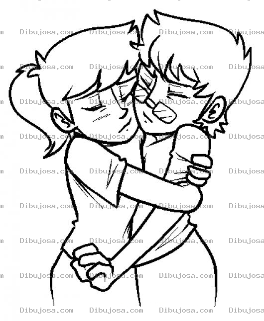 Dibujo para colorear Novia Melosa Dibujo De Novia Aprensiva Abrazando Fuerte A Su Novio Para Pintar Y Colorear Novia Posesiva