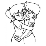 Dibujo para colorear Novia Melosa Dibujo De Novia Aprensiva Abrazando Fuerte A Su Novio Para Pintar Y Colorear Novia Posesiva