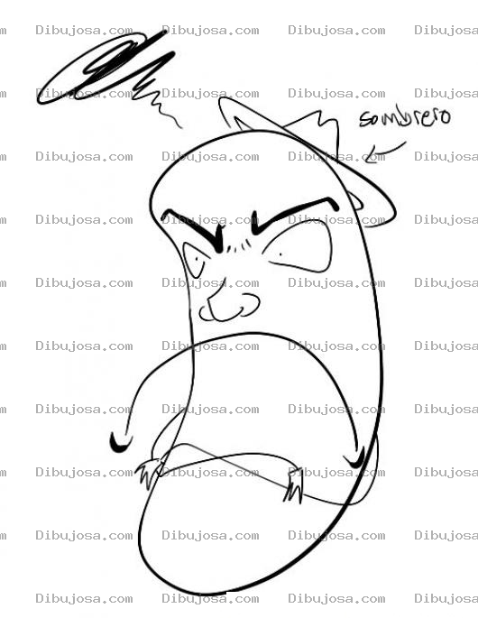 Dibujo para colorear Frijol Enojado Dibujo De Frijol Con Sombrero Para Pintar Y Colorear Poroto Bravo