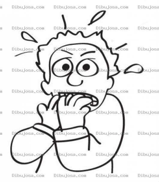 Dibujo para colorear Nerviosismo Angustia Y Preocupacion Dibujo De Hombre Nervioso Comiendose Las Una Para Pintar Y Colorear La Angustia De Un Hombre Preocupado Angustiado Y Ahuevado