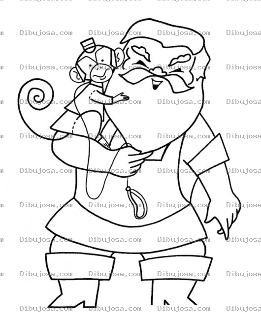 Dibujo para colorear Dibujo Del Papa De Remi Con Su Mono Para Pintar Y Colorear
