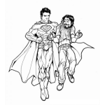 Dibujo para colorear Dibujo De Superman Capturando A Un Ladron Sinverguenza Para Pintar Y Colorear