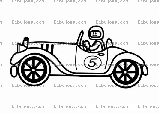 Dibujo para colorear Carro Clasico De Carreras Para Pintar Y Colorear