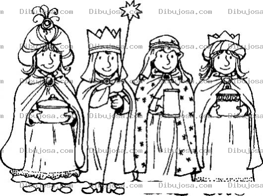 Dibujo para colorear 4reyesmagos Dibujo De 4 Reyes Magos Para Pintar Y Colorear Cuatroreyes