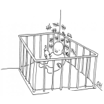 Dibujo para colorear Bebe Preso Dibujo De Bebe Encarcelado En Su Cuna Contando Los Dias Para Salir Del Corrar Para Pintar Y Colorear