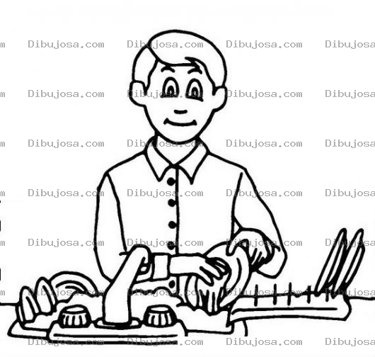 Dibujo para colorear Los Hombres Tambien Lavan Platos Dibujo De Hombre Lavando Platos Para Pintar Y Colorear El Hombre Ideal Para Toda Mujer