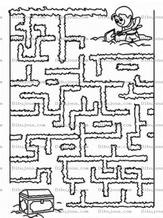 Dibujo para colorear Juego De Laberinto Para Encontrar El Tesoro Para Imprimir Pintar Y Colorear