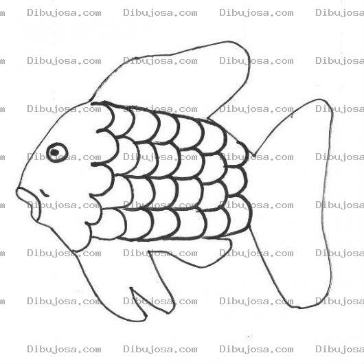 Dibujo para colorear Pescadomaiz Dibujo De Un Pescado Con Escamas Grandes Con Forma De Elote Para Pintar Y Colorear Pescadoelote Elotepescado Maizpescado