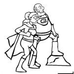 Dibujo para colorear Superabuleitos Dibujo De Abuelos Super Heroes Para Pintar Y Colorear A Superabuelo Y Superabula