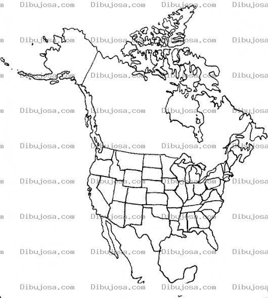 Dibujo para colorear Mapa De Norteamerica Y Mexico Para Pintar Y Colorear alaska canada estadosunidos y mexico