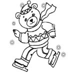 Dibujo para colorear Colorear Osito Patinando