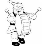 Dibujo para colorear Santa Claus Con Tambor Para Colorear A Santa Tamborista