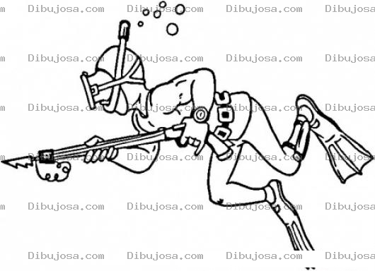 Dibujo para colorear Dibujo De Buzo Con Arpon Para Colorear