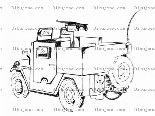 Dibujo para colorear Dibujo De Jeep Militar Blindado Del Ejercito Para Pintar Y Colorear