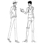 Dibujo para colorear Amigos Flacos Y Altos Para Pintar Y Colorear