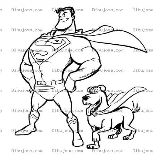 Dibujo para colorear Superman Y Supercan Para Pintar Y Colorear