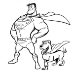 Dibujo para colorear Superman Y Supercan Para Pintar Y Colorear