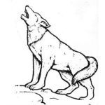 Dibujo para colorear Dibujo De Lobo Ahuyando Para Pintar Y Colorear