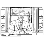 Dibujo para colorear Tele Reportero Dibujo De Presentador De Noticias De Television Para Pintar Y Colorear