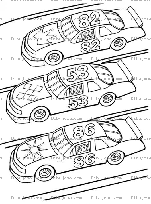 Dibujo para colorear Dibujo De Una Carrera De Carros Para Pintar Y Colorear Competencia De Carros